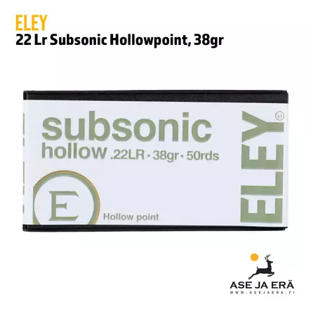 Eley Subsonic Hollowpoint .22LR 38 gr pienoiskiväärin patruuna - 22 Subsonic patruunat - 650911054007 - 2