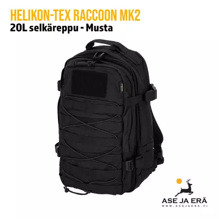 Helikon-Tex Raccoon MK2 20L selkäreppu - musta - etuviistosta - Reput ja laukut - 5908218718067 - 1