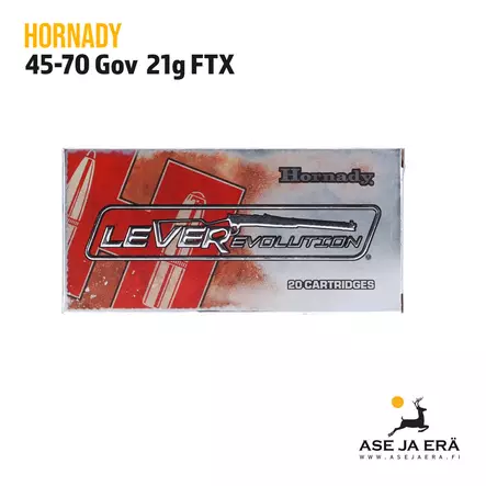 Hornady LEVERevolution FTX .45-70 Gov 21g kiväärin patruuna - Muut kaliiperit - 090255827477 - 7