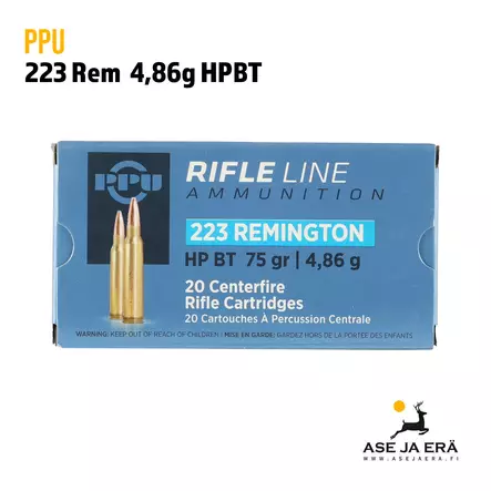 PPU 223 Rem HP BT 4,86g Kivääripatruuna 20kpl - 223 kaliiperi - 8605003815587 - 1