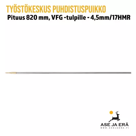 Puhdistuspuikko 820 mm 4,5mm/17HMR VFG - tulpille - Puikon kärki - Puhdistussarjat ja -harjat - 6410363751107 - 3