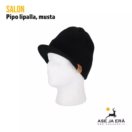 Salon Merino Wind lipallinen pipo, musta - Hirvi- ja muut metsästyspipot - 6419647058147 - 1