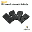 Umarex MOS adapterilevyt punapistetähtäimelle - neljä adapterilevyä ylhäältä - Punapiste- ja lasertähtäimet - 4000844812827 - 2