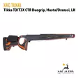 KKC Duogrip Tikka T3/T3X CTR Musta/Oranssi vasenkätinen - Etuviistosta oikealta - Tukit ja muunnossarjat - 7073257009877 - 3