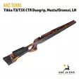KKC Tikka T3/T3X CTR Musta/Oranssi vasenkätinen - Takaa alaviistosta - Tukit ja muunnossarjat - 7073257009877 - 8