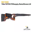 KKC Tikka T3/T3X CTR Musta/Oranssi vasenkätinen - Oikealta takaviistosta - Tukit ja muunnossarjat - 7073257009877 - 5