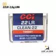 CCI 22 LR Clean-22 HV 2,6g LRN pienoiskiväärin patruuna - 22 LR patruunat - 604544650327 - 4