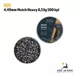 H&N Match Heavy 4,49 mm ilmakiväärin luoti 0,53 g, 500 kpl - ylhäältä, rasian kansi avattuna, luodit näkyvissä - 4,5 mm ilmakivääriluodit - 4047058019277 - 3