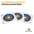 Nylonilla vahvistettu Fita jousitaulu 40 cm X 40 cm Nylonilla vahvistettu  jousiammuntaan 250 Kpl - Lajitelma kolmessa nipussa - Paperiset maalitaulut - 08717974318407 - 3
