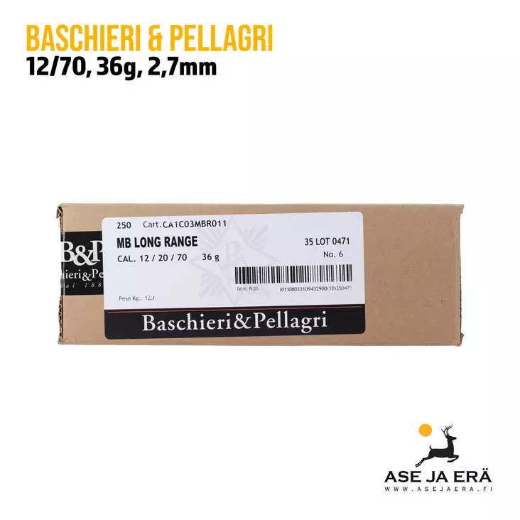 12/70 B&P MB Long Range 36g no 6 250 kpl - 12/70 metsästyspatruunat - 803310943290035047 - 1