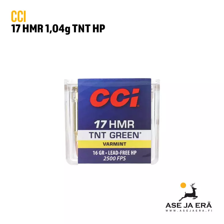 17HMR CCI 16 gr TNT HP Green lyijytön pienoiskivääripatruuna - 17HMR patruunat - 076683009517 - 4