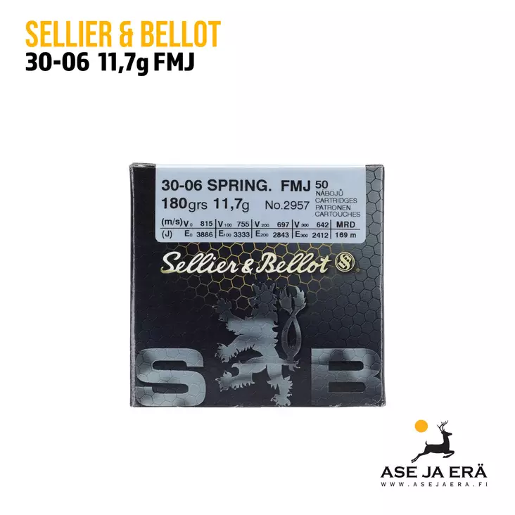 30-06 Sellier & Bellot Bulk FMJ 11,7g kivääripatruunaa - 30-06 kaliiperi - 8590690331697 - 1
