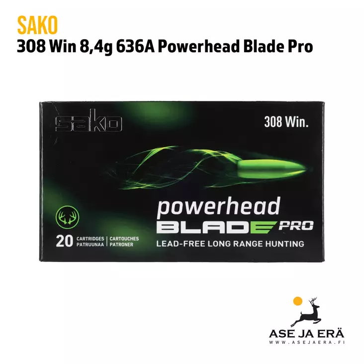 308 Win Sako 636A Powerhead Blade Pro 8,4g metsästyspatruuna - 308 kaliiperi - 6438053198407 - 1