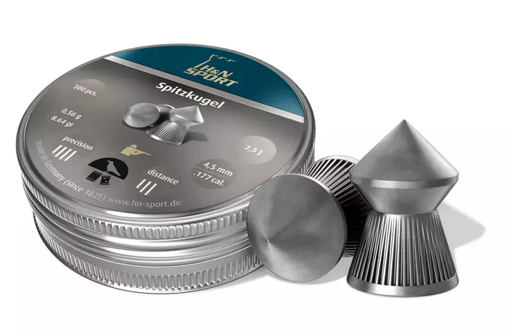 4,5mm H&N Spitzkugel 0,56g ilmakivääriluoti 500kpl - 4,5 mm ilmakivääriluodit - 4047058018317 - 3