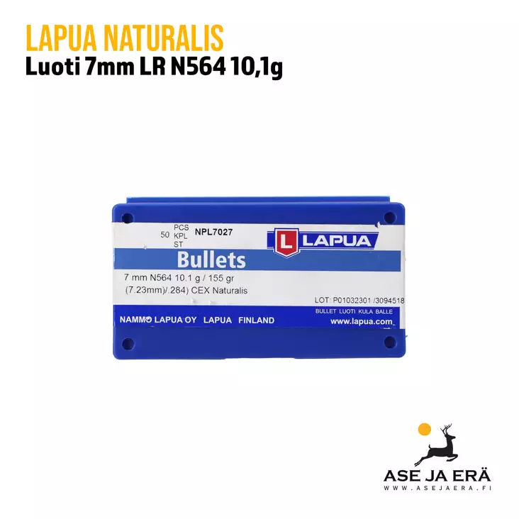 7mm Lapua N564 10,1g Naturalis 50 kpl - 7mm luodit - 6418267301077 - 2