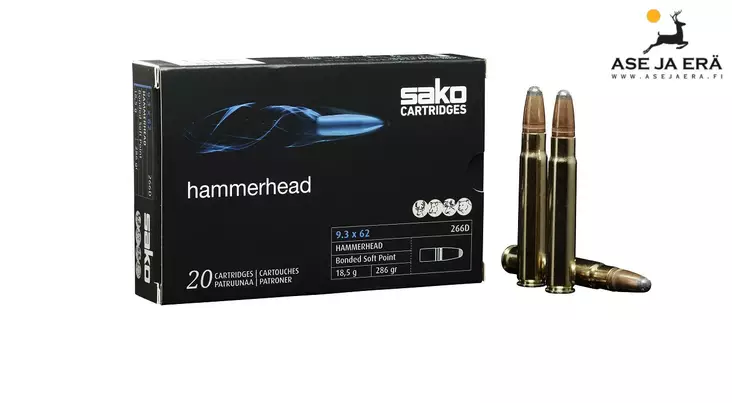 9,3x62 Sako Hammerhead 18,5g (266D) 20kpl - 9,3x62 kaliiperi - 6438053999127 - 1