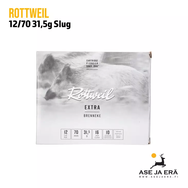 12/70 Rottweil Brenneke Extra 31,5g haulikon täyteinen patruuna - Täyteiset - 4000294320637 - 1