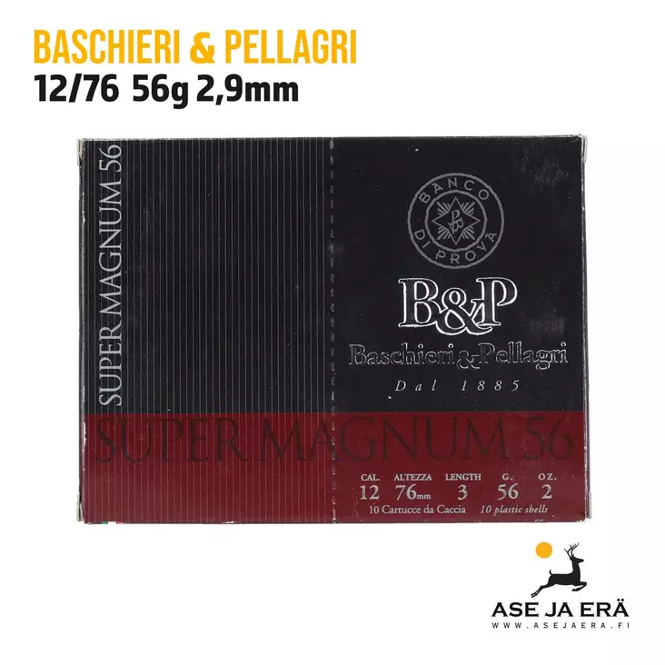 B&P Supermagnum 12/76 56g haulikonpatruuna - 12/76 metsästyspatruunat - 8034134049767 - 1