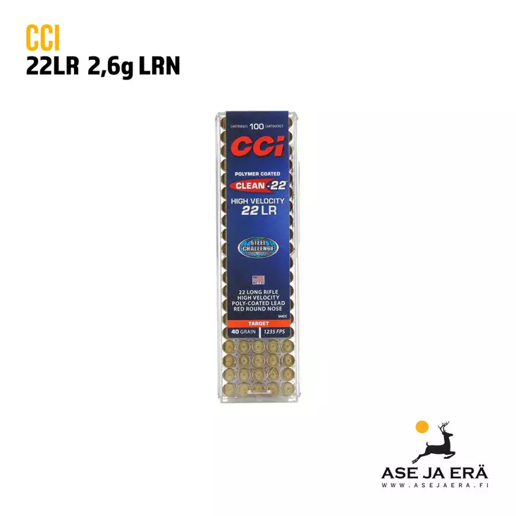 CCI 22 LR Clean-22 HV 2,6g LRN pienoiskiväärin patruuna - 22 LR patruunat - 604544650327 - 1
