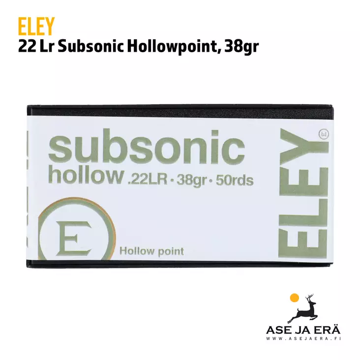 Eley Subsonic Hollowpoint .22LR 38 gr pienoiskiväärin patruuna - 22 Subsonic patruunat - 650911054007 - 2