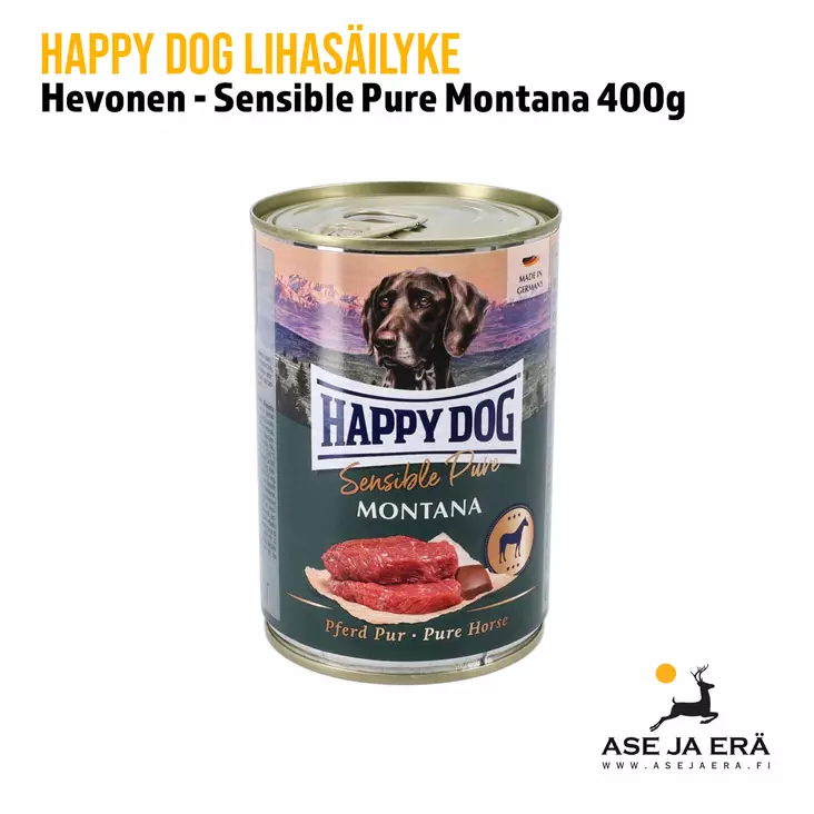 Happy Dog Sensible Pure Montana lihasäilyke Hevonen 400g - Lihasäilykkeet ja makkarat - 4001967155877 - 4