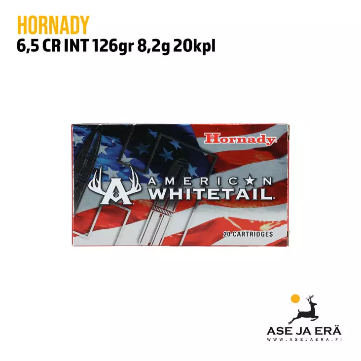 Hornady American Whitetail 6,5 Creedmoor 8,4g Interlock kiväärin patruuna - 6,5 Creedmoor kaliiperi - 090255814897 - 1