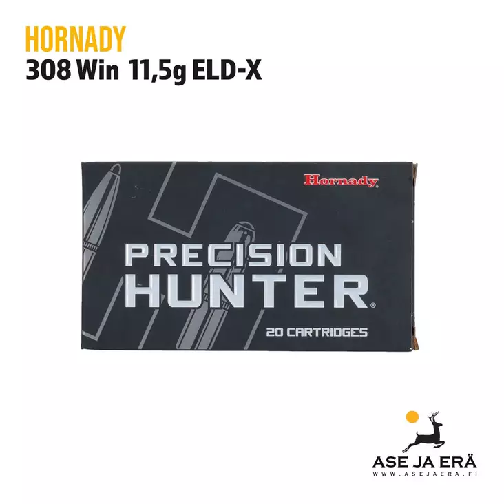 Hornady Precision Hunter .308 Win 11,5g ELD-X kiväärinpatruuna - 308 kaliiperi - 090255809947 - 1