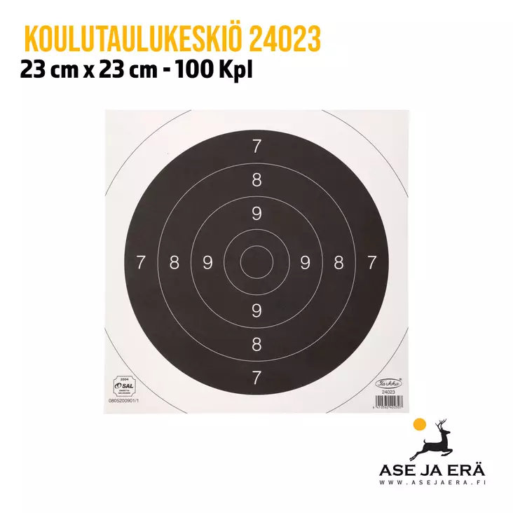 Koulutaulun virallinen keskiö 23x23cm 100 kpl - Ampumataulut - 6410362402307 - 2