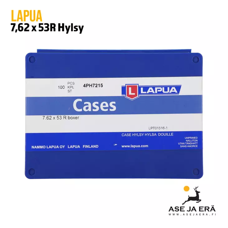 Lapua 7,62x53R nallittamaton Boxer hylsy 100 kpl - Hylsyt - 6418267200097 - 1
