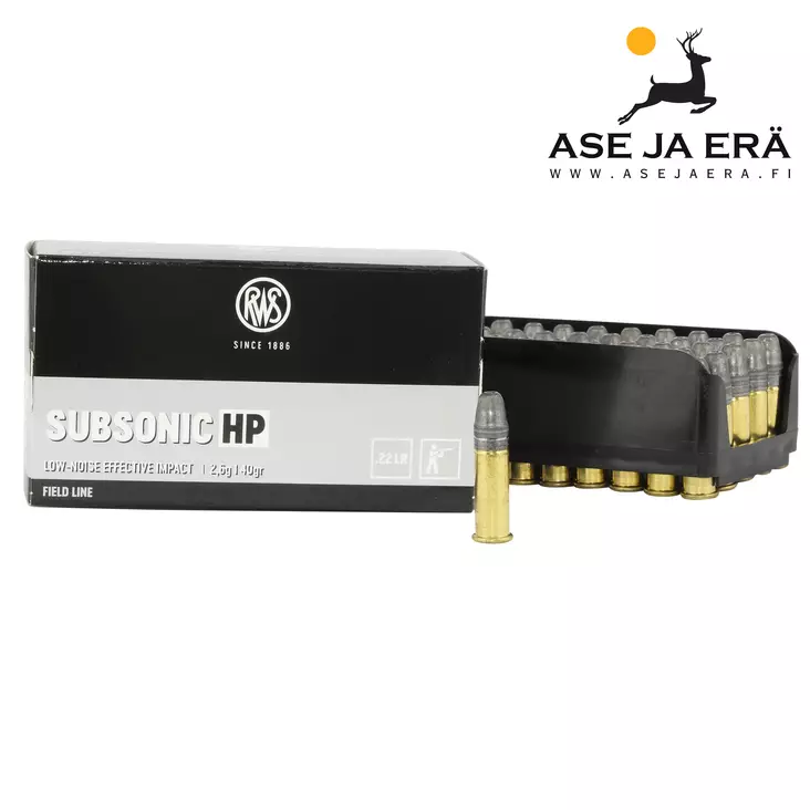RWS Subsonic Hollow Point 22LR 2,6g reikäpäinen pienoiskiväripatruuna - 22 LR patruunat - 4000294132667 - 5