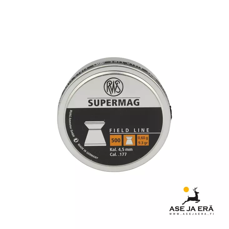 RWS Supermag 4,50 mm ilmakiväärin luoti 0,60 g - 4,5 mm ilmakivääriluodit - 4000294136757 - 4