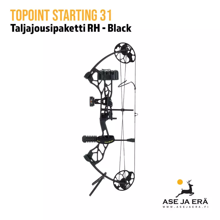 Topoint Starting 31 taljajousipaketti oikeakätinen, Black - yleiskuva vasen sivu - RTS taljajousipaketit - 6426006358367 - 1