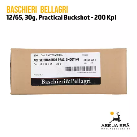 12/65 B&P Practical Buck 8/8,6mm 30g - Buckshot, yli 4mm - 8057018397815x8 - 2