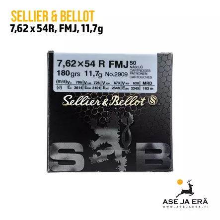 7,62x54R Sellier & Bellot Bulk 11,7g FMJ Kivääripatruuna - Muut kaliiperit - 8590690334988 - 4
