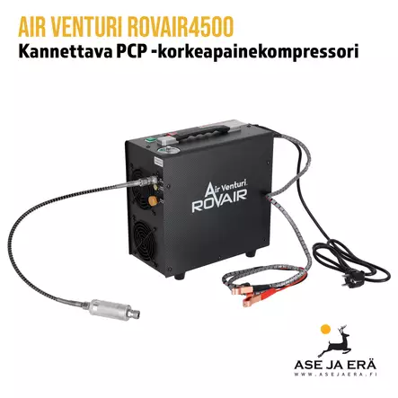 Air Venturi RovAir4500 Kannettava PCP -korkeapainekompressori - Johdot ja letku kiinnitettynä - Pumput ja kompressorit - 810044822908 - 2