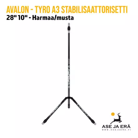 Avalon Tyro A3 stabilisaattorisetti 28" 10" - Harmaa/musta - yleiskuva edestä - Pitkät stabilisaattorit - 6426009531538 - 1