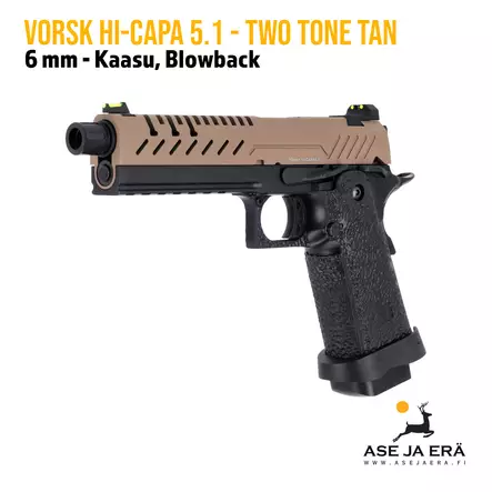 VORSK Hi-Capa 5.1 Two Tone 6 mm GBB Airsoft pistooli - Pistoolit ja -revolverit - 5060644105498 - 2