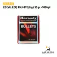 22 Cal (.224) Hornady 55gr FMJ-BT kiväärinluoti - .22 luodit - 090255222678 - 2