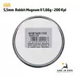 5,5mm H&N Rabbit Magnum II 1,66g 200 kpl - Rasian pohja EAN näkyvissä - 5,5 mm luodit - 4047058011578 - 7