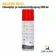 Ballistol H1 ruokateollisuus-spray lihamylly- ja ruokalaiteöljy 200 ml, takaosan tuotetarra näkyvissä - Aseöljyt ja -rasvat - 4017777253108 - 3