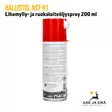 Ballistol H1 ruokateollisuus-spray lihamylly- ja ruokalaiteöljy 200 ml, sivusta EAN näkyvissä - Aseöljyt ja -rasvat - 4017777253108 - 5