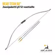Bear Titan 60" jousipaketti nuorille - yleiskuva sivusta, jousi ja kaksi nuolta - Perinnejouset - 7548061202948 - 1