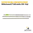 Easton FMJ MAX 5mm Match Grade Hiilikuitunuoli 3" AAE sulalla, spine 250, 6 kpl - yksityiskohta nuolen eri osista - Hiilikuitunuolet - 723560012008 - 2