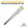 Easton FMJ MAX 5mm Match Grade Hiilikuitunuoli 3" AAE sulalla, spine 250, 6 kpl - yleiskuva kuudesta nuolesta - Hiilikuitunuolet - 723560012008 - 1