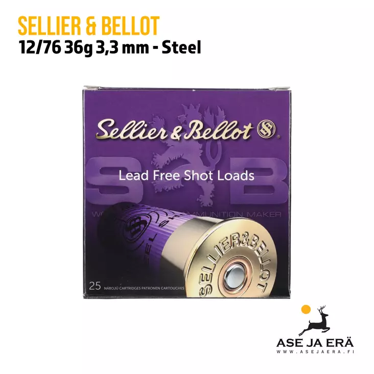 12/76 Sellier & Bellot SteelShot Magnum 36g 25kpl - 12/76 metsästyspatruunat - 8590690066148 - 4