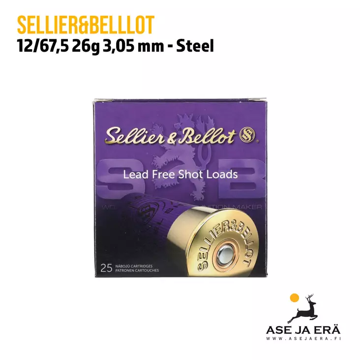 16/67 Sellier&Bellot Steel 26g 3,05 mm haulikonpatruuna - Lyijyttömät patruunat - 8590690067718 - 7