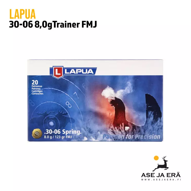 30-06 Lapua Trainer 8g FMJ Kivääripatruuna - 30-06 kaliiperi - 6418267101738 - 4