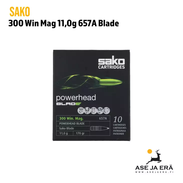 300 Win Mag Sako Powerhead Blade 11 g (657A) Kivääripatruuna - Muut kaliiperit - 6438053147238 - 7