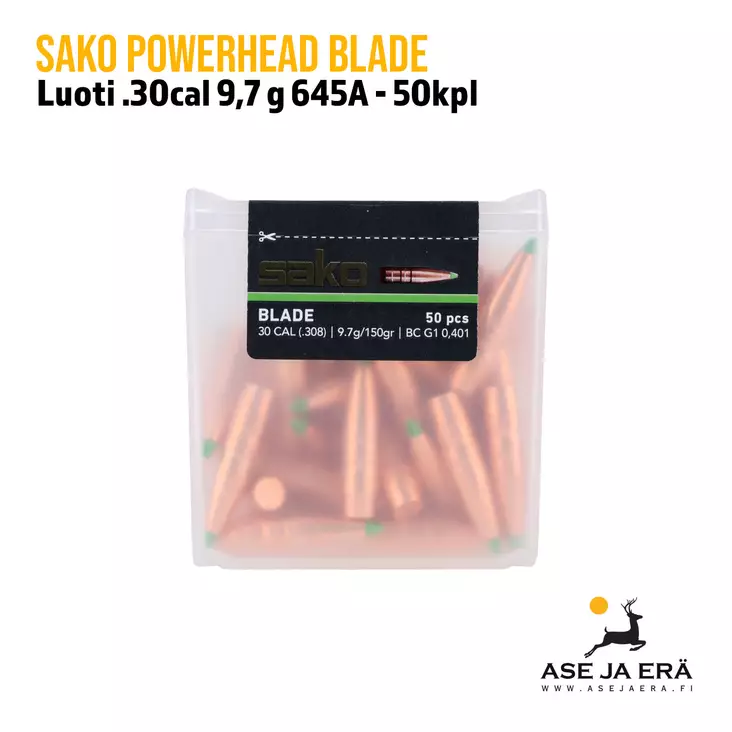 30cal Sako 645A Powerhead Blade 9,7g kupariiluoti - .30 luodit - 6438053169568 - 1