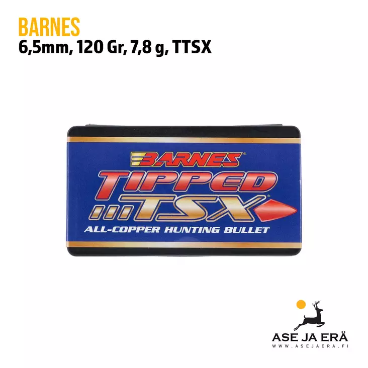 6.5mm Barnes TTSX 120gr kupariluoti 50kpl - yleiskuva - 6,5mm luodit - 716876264308 - 9